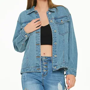 Veste en jean pour femmes 2025 Veste en jean pour femmes de haute qualité Déchirée et usée avec des accents de fourrure Prix de gros - Product Image 5