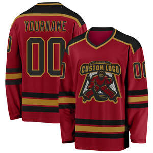 Vente en gros de patrons de couture unisexe de haute qualité personnalisé pour hommes et femmes maillot de hockey sur glace 100% polyester - Product Image 1