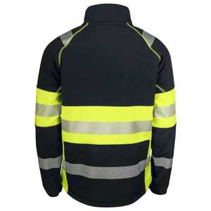 เสื้อแจ็คเก็ตทำงานแบบกันน้ำสะท้อนแสงสำหรับทุกเพศทุกวัย ผลิตจากโพลีเอสเตอร์ พร้อมซิปและแถบสีเหลืองนีออน เหมาะสำหรับฤดูหนาว - Product Image 4