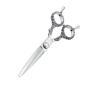 Tijeras de Peluquería Profesionales con Reposadíces Doble Extraíble, Mango Ruso, Tijeras de Peluquero con Hoja Afilada, Acabado Pulido, Acero Inoxidable - Product Image 4