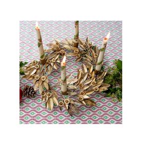 Decorative Gold Metal Wreath <b>Candle</b> <b>Holder</b> Centerpiece for Christmas Table Decor Handmade Luxury Metal <b>Candle</b> <b>Holder</b> CandleStand - Product Image 1