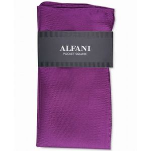Fazzoletto da taschino Alfani da uomo in twill di seta tinta unita viola scuro, misura regolare, sciarpa quadrata e fazzoletto da naso - Product Image 1