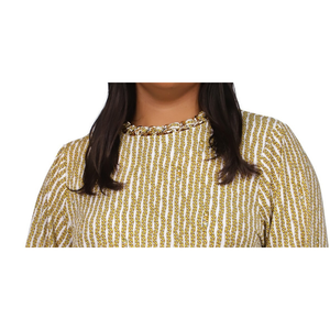 Top a maniche lunghe con catena giallo da donna Michael Kors, taglia 0X-Plus Size, accessorio - Product Image 2