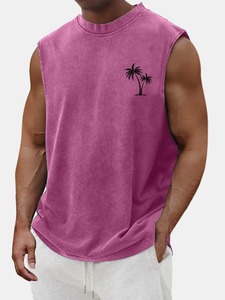 Camiseta Deportiva de Punto para Hombre, Color Azul, Lavado Enzimático, de Alta Calidad, Diseño Personalizado, Transpirable, Tallas Grandes, Ropa Deportiva Urbana - Product Image 2