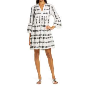 Elan Small Grecian White/Black Cover-Up Dress, Elegante Accessorio per Costumi da Bagno - Product Image 4