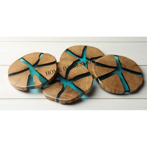 Ensemble de 4 sous-verres décoratifs pour table d'événement de mariage, résistant à la chaleur, ustensiles de cuisine écologiques de luxe en marbre - Product Image 2