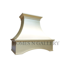 Hotte de cuisine murale de style luxe doré, faite à la main, avec rivets et sangles en laiton, en acier inoxydable brossé - Product Image 4
