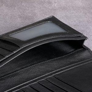 Cartera de viaje larga segura con protección RFID para hombre de alta calidad, tarjeteros elegantes de cuero genuino de primera calidad OEM al por mayor de fábrica - Product Image 5