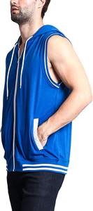 Vêtements de sport pour hommes en gros à prix abordable : Débardeur stringer zippé respirant en polaire et Sweat à capuche - Product Image 3