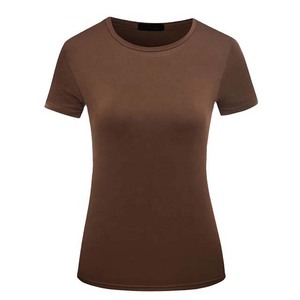 Women's <b>White</b> O-Neck Short Sleeve Knitted <b>Slim</b> <b>Fit</b> T-<b>Shirt</b> Regular Length Casual Style Solid Color All Seasons Wear - Product Image 4