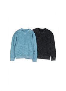 Haute qualité Vintage vêtements en vrac lavé à l'acide unisexe mélange lourd col rond sweat à capuche français éponge sweats pour hommes - Product Image 6