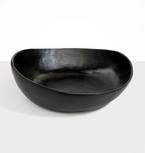 Bol et plat de service en résine écologique gris et blanc, artisanat, passe au lave-vaisselle, pour les fêtes, fabriqué en Inde - Product Image 3