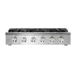 Wholesale 6 burner Stainless Steel <strong>Gas</strong> RangeTop with <strong>Knob</strong> Light - Product Image 1