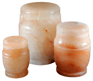 Handmade Himalayan Salt Urn Biodegradable Home Decoration with Feng Shui Style Flower Carving for Feng Shui Balance - Product Image 3
