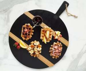 Tabla de cortar de madera rectangular de alta calidad, mesa de decoración del hogar de cobre, postre, utensilio de cocina para cortar queso y fruta - Product Image 2