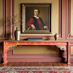 Mesa Consola de Madera Rústica Hecha a Mano con Espejo, Mueble para Sala de Estar, Decoración del Hogar o Uso en Hoteles - Product Image 2