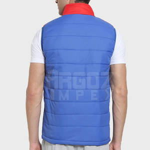 Nouvelle arrivée d'usine veste d'hiver sans manches pour hommes logo personnalisé imprimé col montant Position avant - Product Image 3