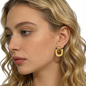 Pendientes de Acero Inoxidable para Mujer, Chapados en Oro de 18K, Estilo Vintage, Joyería Elegante en Color Oro y Plata para Aniversario - Product Image 4