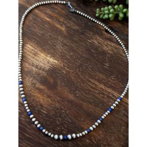 Collar de Plata de Ley con Cuentas Graduadas y Perlas de Agua Dulce Estilo Navajo, Cadena de Eslabones con Número y Ancla, Ideal para Regalo - Product Image 4