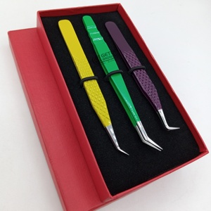 Getup brosons ขนตาปลอม90องศาสไตล์ปลาโลมามืออาชีพแหนบต่อขนตาหยักเรียบ - Product Image 1