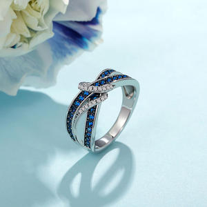 Jeulia Stainless Steel Knot Crossover Eternity <b>Ring</b> for Women - Product Image 4