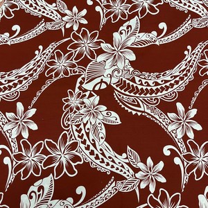 Tout nouveau design polynésien numérique imprimé sur un tissu tissé en coton de 44 pouces de largeur prêt pour une expédition immédiate - Product Image 2