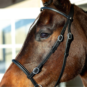 บังเหียนม้าหนังแท้พร้อมบังเหียนและหัวเข็มขัดสแตนเลสชุดบังเหียนม้าสไตล์ตะวันตก - Product Image 4