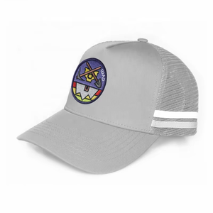 Topi Trucker Bordir Custom <span class=keywords><strong>Promo</strong></span> Musim Panas 2026, Hadiah Perusahaan Sporty, Set Topi Baseball 5 Panel Bergaris Samping Model AU - Product Image 2
