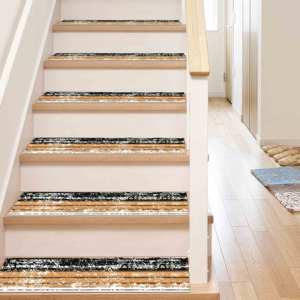 Tapis noir, tapis orange, tapis tendance, tapis rayé, tapis moderne, gobelin - Product Image 3