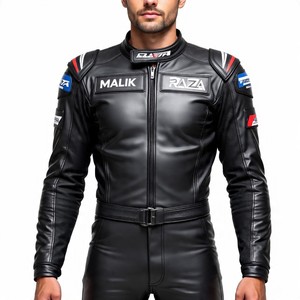 Traje de dos piezas de cuero de motocicleta premium-Acabado de lujo, hecho en Pakistán por Malik Raza, personalización completa - Product Image 5