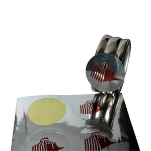 Custom Metallic Silver <b>Vinyl</b> <b>Sticker</b> Sheets Oil Proof Durable for Food Kit Packaging Jam Jars Meal Boxes Chocolate Tins Cookie - Product Image 1