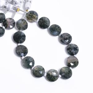 Pierre d'agate en mousse naturelle à facettes en forme de pièce de monnaie perles brins cordes 10mm - 10.5mm perles d'agate au prix d'usine en gros - Product Image 6