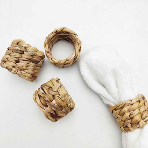 Porte-serviettes en jacinthe d'eau pour la décoration de table à manger, un bon choix, anneaux naturels pour serviettes - Product Image 5