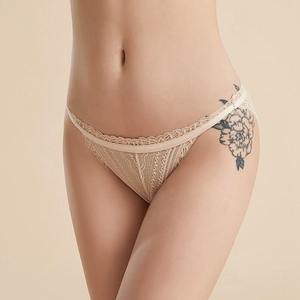 Culottes en soie brodées de couleur unie, culottes en dentelle sexy pour femmes - Product Image 6