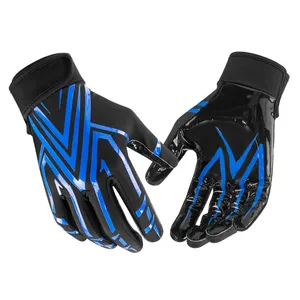 Diseño personalizado profesional Rugby Equipo de fútbol americano Guantes de fútbol para hombres Guantes de receptores americanos Servicio OEM