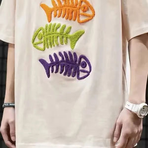 Nueva Llegada, Camiseta Casual de Algodón para Hombre, Bordada, Precio al por Mayor, Moda de Verano, Última Llegada, Camiseta Bordada - Product Image 2