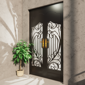 Portes d'entrée en acier de qualité supérieure, artistiques, imperméables, designs personnalisés en fer forgé, sécurisées, élégantes, propriétés résidentielles et commerciales - Product Image 1