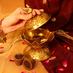 ที่ใส่ธูปทองเหลืองสไตล์โบราณสำหรับสำนักงานห้องนอนบ้านรวมถึงขี้ผึ้ง - Product Image 3