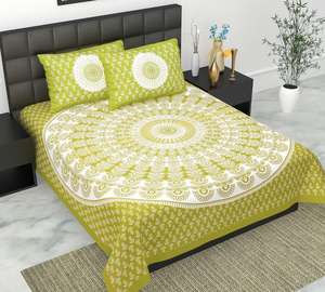 Nouvelle parure de draps en coton biologique de qualité supérieure, imprimée à la main, motif bohème indien paisley bleu, écologique, 200 fils, taille super king - Product Image 5