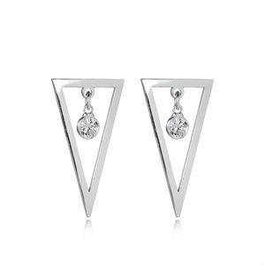 ต่างหูมุกดีไซน์สามเหลี่ยมเรียบง่าย ชุบทอง ทำด้วยมือจากตุรกี เงินแท้ 925 เครื่องประดับสำหรับผู้หญิง - Product Image 5