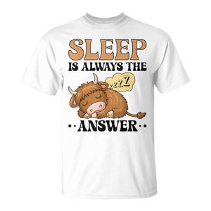 T-shirt pigiama Highland Cow: Il sonno è sempre la risposta - Abbigliamento promozionale - Product Image 1