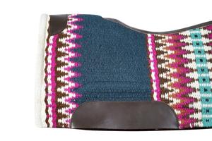 Cojín de sillín occidental de fieltro de lana merino 100% al por mayor ecuestre con diseño tejido colorido - Product Image 5