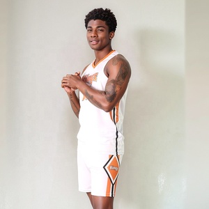 High Quality <b>Basketball</b> Uniform Comfortable Breathable 100% Polyester Anti-Bacterial Sublimation Printed Plus <b>Size</b> Sets Sports - Product Image 3