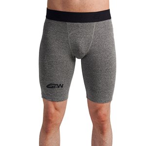 Shorts de sport compressifs pour hommes avec logo sur le devant, respirants, à séchage rapide, extensibles, pour la course à pied et le basketball - Product Image 1
