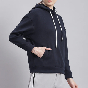 Sudadera con Capucha Larga para Mujer, Invierno, Transpirable, de Forro Polar, Ajustada, con Diseño Personalizado en la Parte Delantera, 100% Algodón - Product Image 3