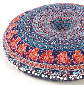Housse de coussin de méditation en pur coton bohème indien grand Mandala taies d'oreiller rondes pour décor de ferme meilleur matériel - Product Image 5