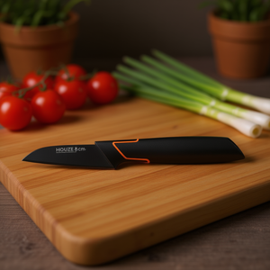 Black Stainless Steel Edge Vegetable <b>Knife</b> (8cm Blade) <b>Kitchen</b> <b>Knives</b> Model 1003091 - Product Image 3