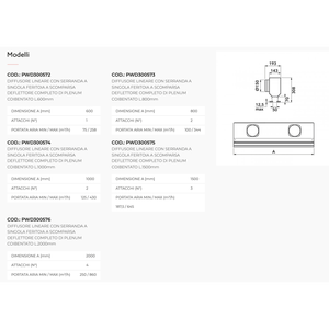 Tecnosystemi Difusor Lineal Sin Marco de Una Ranura con Deflector, Difusor Oculto Completo, Rejillas de Plenum Integradas - Product Image 2