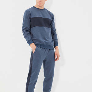 น้ําหนักเบาฤดูใบไม้ร่วงผู้ชายวอร์ม 2 ชิ้นชุดแขนยาวสีทึบเสื้อสวมหัวสบายๆชุดเหงื่อ - Product Image 6