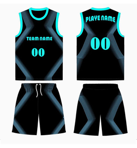 ชุดกีฬาบาสเก็ตบอลแบบซับลิเมชั่นพิมพ์ลายตามสั่ง ระบายอากาศได้ดี ไซส์ใหญ่ แห้งเร็ว ซับเหงื่อ ชุดเสื้อและกางเกงขาสั้น - Product Image 3